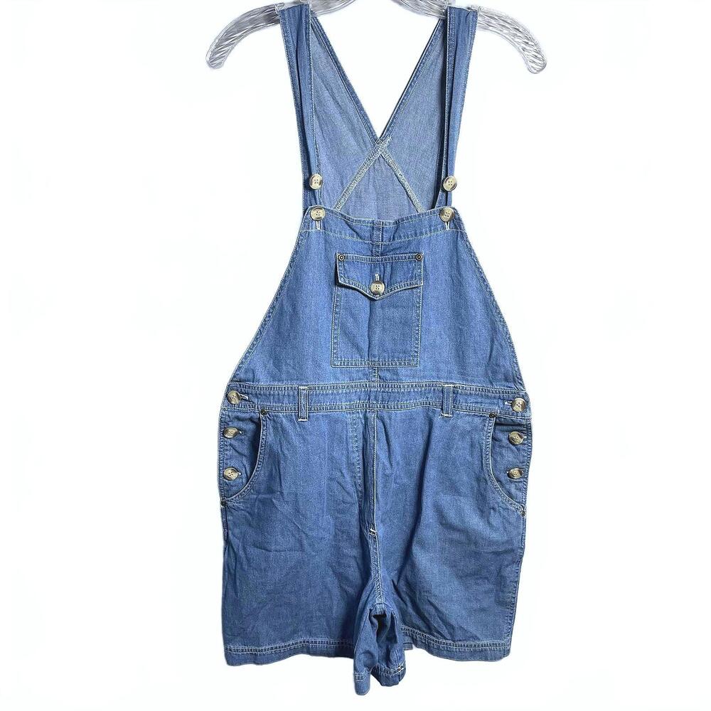 Vintage 100% Cotton Solutions Denim Short Overalls Women's Small